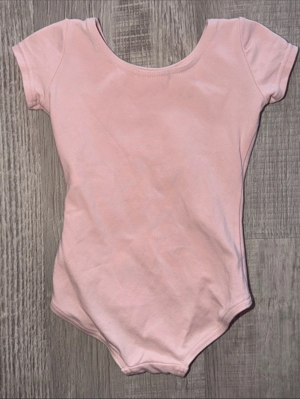 Classic Pink Short-Sleeve One-Piece Leotard for Toddlers